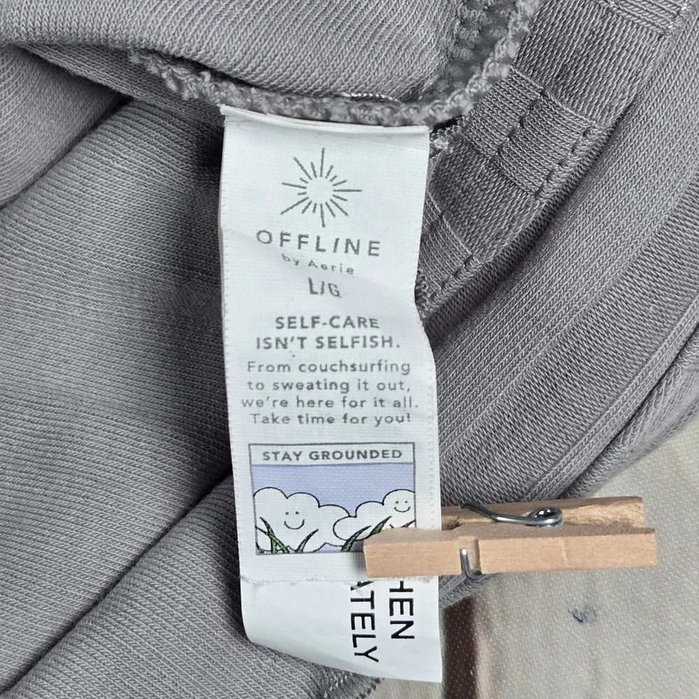 OFFLINE by Aerie OG Original Ribbed Crop Tank Top Grey‎ Large 7967001811